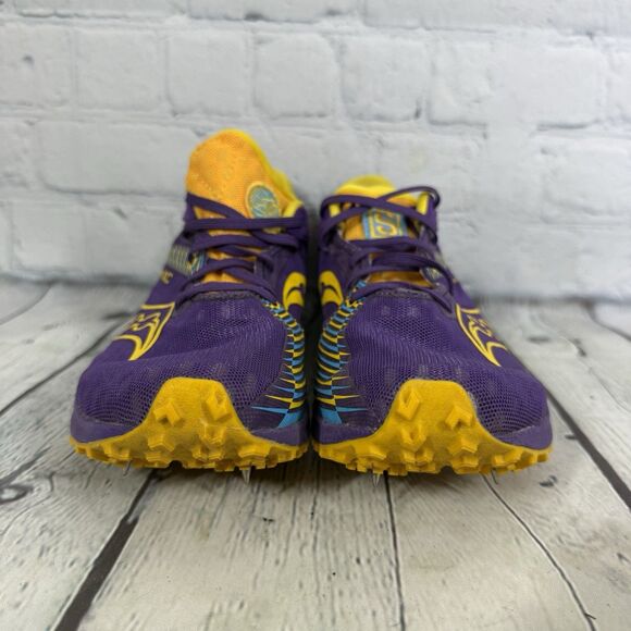 Saucony Kilkenny XC9 Spike Sneaker Women’s Size 8.5 Purple Yellow Running Shoes - Picture 2 of 15